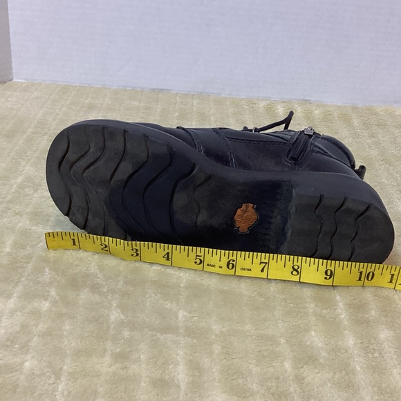 HARLEY DAVIDSON BLACKK LEATHER MOTORCYCLE BIKE BOOTS - Picture 8 of 16